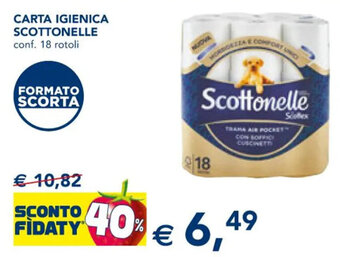 Esselunga CARTA IGIENICA SCOTTONELLE conf. 18 rotoli offerta