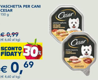 Esselunga VASCHETTA PER CANI CESAR 150 g offerta