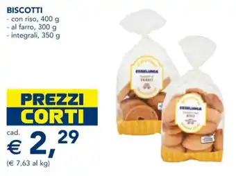 Esselunga BISCOTTI con riso, 400 g offerta