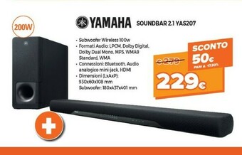 Expert Yamaha YAS-207 Altoparlante Soundbar 200 W Nero offerta
