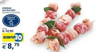 Esselunga SPIEDINI ALL'ALLORO di pollo e tacchino offerta