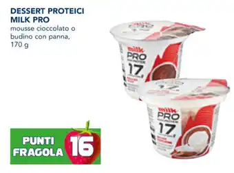 Esselunga DESSERT PROTEICI MILK PRO mousse cioccolato o budino con panna, 170 g offerta