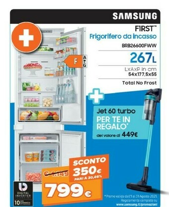 Expert Samsung BRB26600FWW Frigorifero Con Congelatore Da Incasso F Bianco offerta