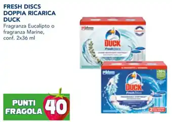 Esselunga FRESH DISCS DOPPIA RICARICA DUCK Fragranza Eucalipto conf. 2x36 ml offerta