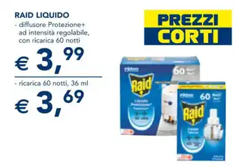 Esselunga RAID LIQUIDO ricarica 60 notti, 36 ml offerta