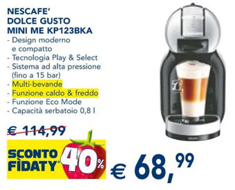 Esselunga NESCAFE' DOLCE GUSTO MINI ME KP123BKA offerta