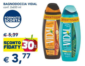 Esselunga BAGNODOCCIA VIDAL conf. 2x650 ml offerta