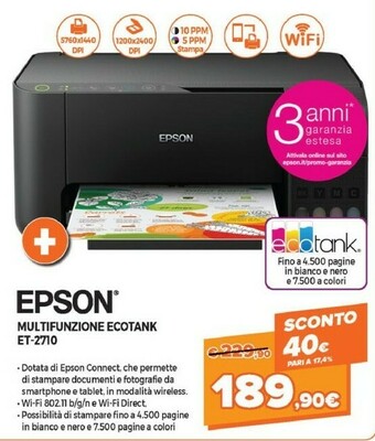 Expert Epson EcoTank ET-2710 offerta