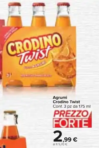 Carrefour Agrumi Crodino Twist Conf. 3 pz da 175 ml offerta