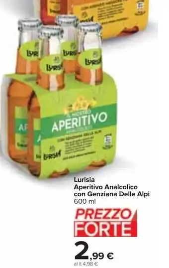 Carrefour Lurisia Aperitivo Analcolico con Genziana Delle Alpi 600 ml offerta