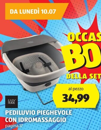ALDI EASY HOME PEDILUVIO PIEGHEVOLE CON IDROMASSAGGIO offerta