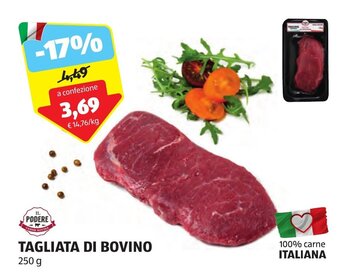 ALDI IL PODERE TAGLIATA DI BOVINO 250 g offerta