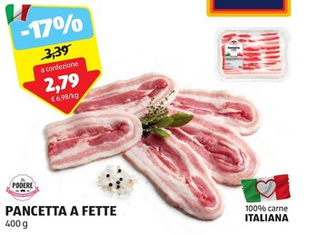 ALDI IL PODERE PANCETTA A FETTE 400 g offerta