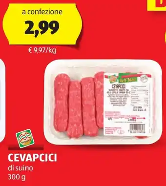 ALDI CEVAPCICI di suino 300 g offerta