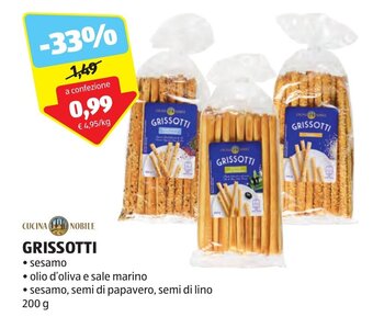 ALDI CUCINA NOBILE GRISSOTTI sesamo 200 g offerta