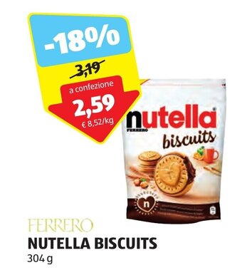 ALDI FERRERO NUTELLA BISCUITS 304 g offerta