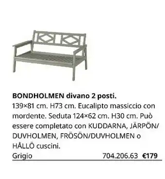 IKEA Bondholmen Divano 2 Posti offerta