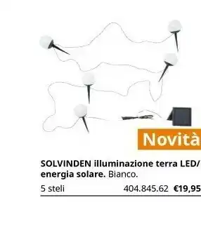 IKEA Novità Solvinden Illuminazione Terra Led/ Energia Solare Bianco offerta