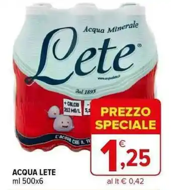 Iperal ACQUA LETE ml 500x6 offerta