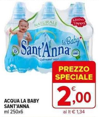 Iperal ACQUA LA BABY SANT'ANNA ml 250x6 offerta