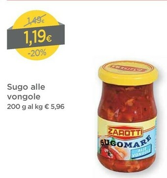 DPiù Zarotti Sugo Alle Vongole offerta