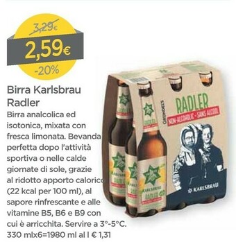 DPiù Radler Karlsbrau Birra 1980 Ml offerta