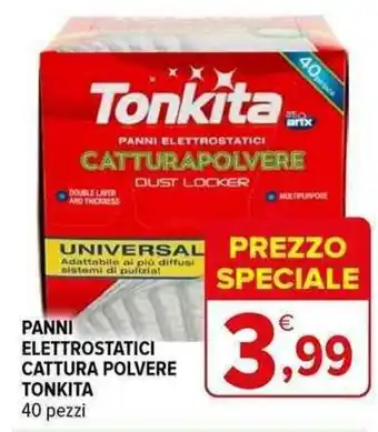Iperal PANNI ELETTROSTATICI CATTURA POLVERE TONKITA 40 pezzi offerta