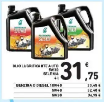 Conad OLIO LUBRIFICANTE AUTO SW 30 SELENIA 4 l offerta