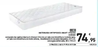 MATERASSO ORTOPEDICO SHART 1 PIAZZA DORMIR 80 x 190 cm