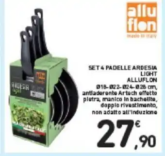 Conad SET 4 PADELLE ARDESIA LIGHT ALLUFLON offerta