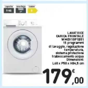 Conad LAVATRICE CARICA FRONTALE WMEV10F1B51 L60 x P50 x H84,5 cm offerta