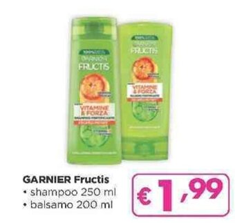 Acqua & Sapone GARNIER Fructis • shampoo 250 ml • balsamo 200 ml offerta