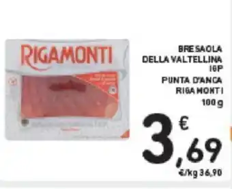 Conad BRESAOLA DELLA VALTELLINA 16P PUNTA D'ANCA RIGA MONTI 100 g offerta