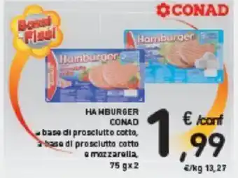 Conad HAMBURGER CONAD 75 g x2 offerta