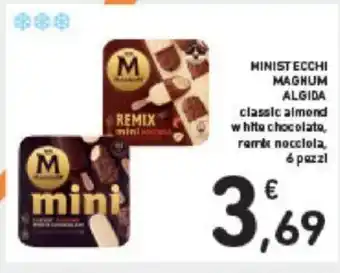 Conad MINISTECCHI MAGNUM ALGIDA classic almond white chocolate, remix nocciola 6 pezzi offerta