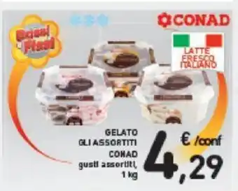 Conad GELATO GLI ASSORTITI CONAD gusti assortit 1 kg offerta
