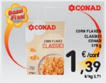 Conad CORN FLAKES CLASSICI CONAD 375 g offerta