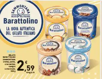 Conad GELATO BARATTOLINO SAMHONTANA crema, panna, croccantino, vanigua a cloccolato, 500 g offerta