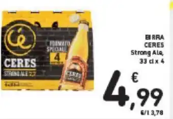 Conad BIRRA CERES Strong Ale, 33 cl x 4 offerta