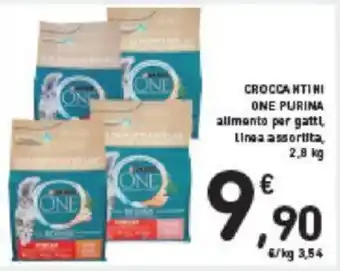 Conad CROCCANTINI ONE PURINA allmento per gattl, Linga assortita, 2,8 kg offerta