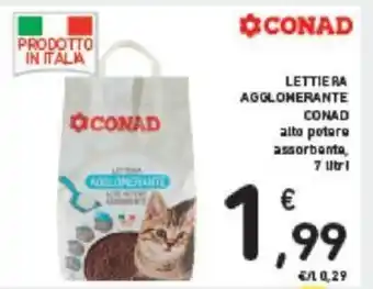 Conad LETTIE RA AGGLOMERANTE CONAD alto potere assorbente, 7 litri offerta