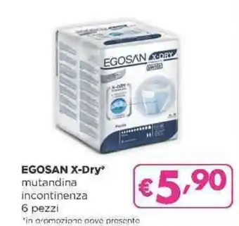 Acqua & Sapone EGOSAN X-Dry mutandina incontinenza 6 pezzi offerta