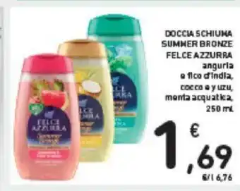 Conad DOCCIA SCHIUMA SUMMER BRONZE FELCE AZZURRA anguria afico d'India, cocco e y uzu, menta acquatica, 250 ml offerta