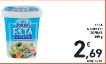 Conad FETA A CUBETTI ZORBAS 200 g offerta