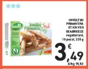 Conad INVOLTINI PRIMAVERA STICK VEG SEABREEZE vegetariant, 10 pozzi, 225 g offerta