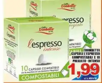 Sacoph Trombetta Capsule L'espresso Compostabili x 10 Pregiato - Intenso offerta