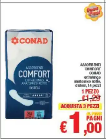 Conad ASSORBENTI COMFORT CONAD 14 pezzi offerta