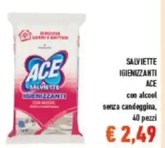 Conad SALVIETTE IGIENIZZANTI ACE con alcool senza candeggina, 40 pezzi offerta