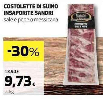 Coop COSTOLETTE DI SUINO INSAPORITE SANDRI sale e pepe o messicana offerta