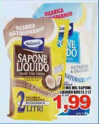 Mil Mil Sapone Liquido Busta 2lt